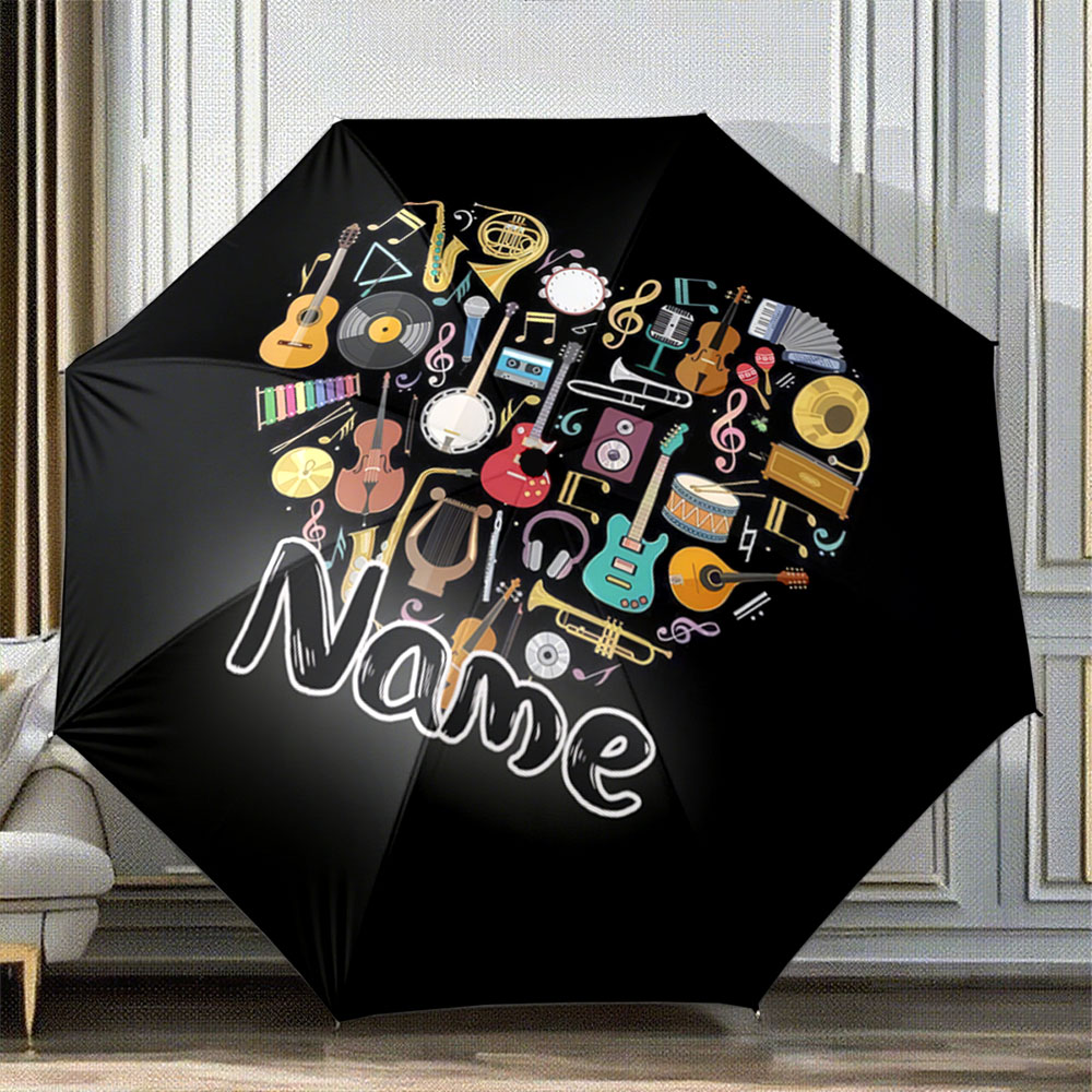 Musical Instrument With Names - Custom Name Umbrella 