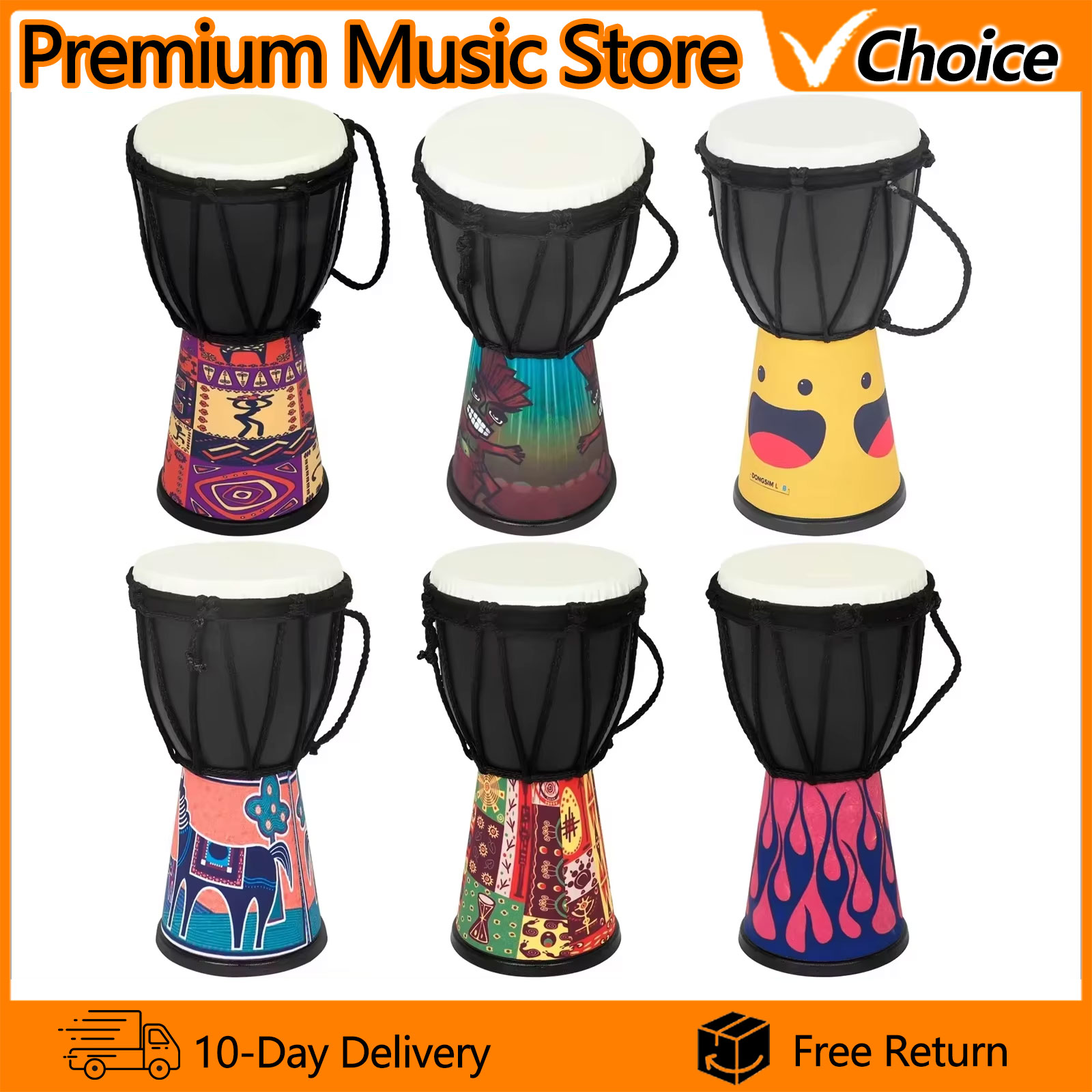 4-Inch African Drum Handmade T - Musical Instrument Djembe ulasan dan harga