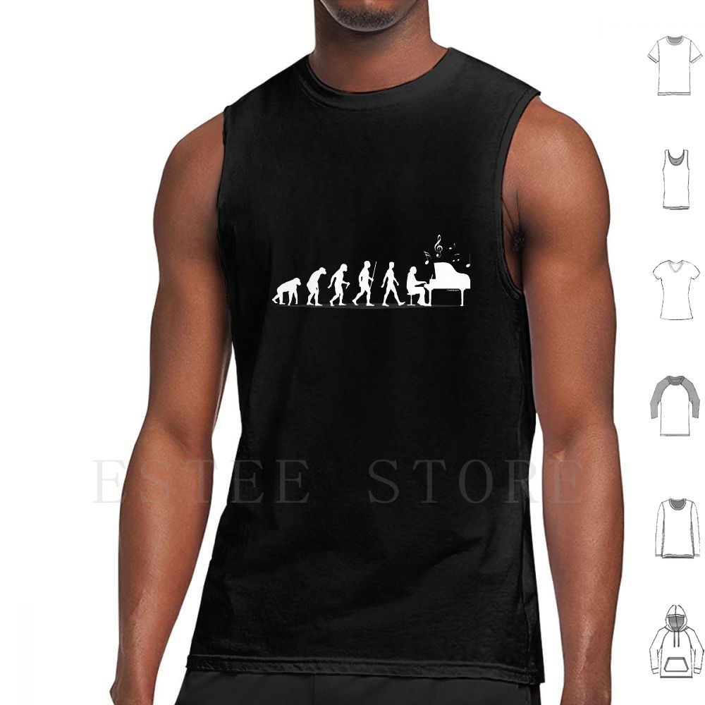 Piano Evolution Tank Tops Vest - The History Of Musical Instrument ulasan dan harga