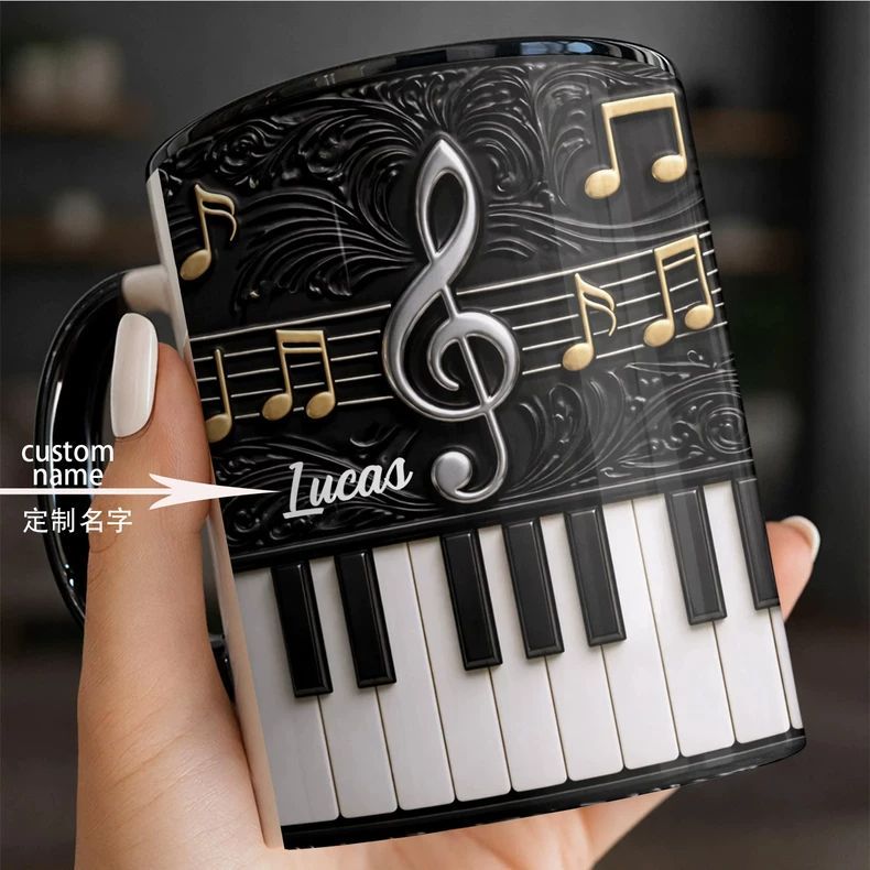 Personality Piano Ceramic Mug  - Musical Instrument With Names ulasan dan harga