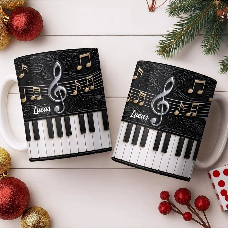 Personality Piano Ceramic Mug  - Musical Instrument With Names ulasan dan harga