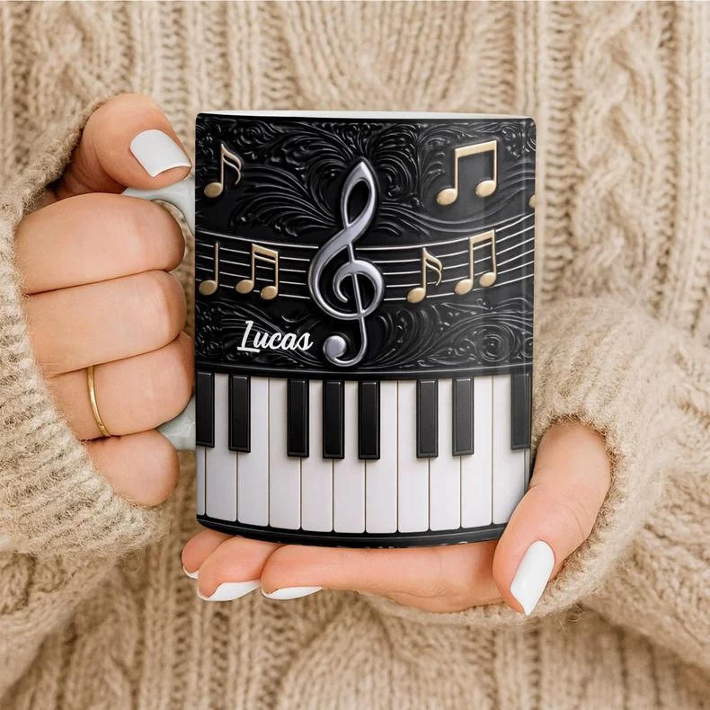 Personality Piano Ceramic Mug  - Musical Instrument With Names ulasan dan harga